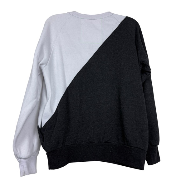Aviator Nation Split Colorblock Black White Sweatshirt - Picture 2 of 6